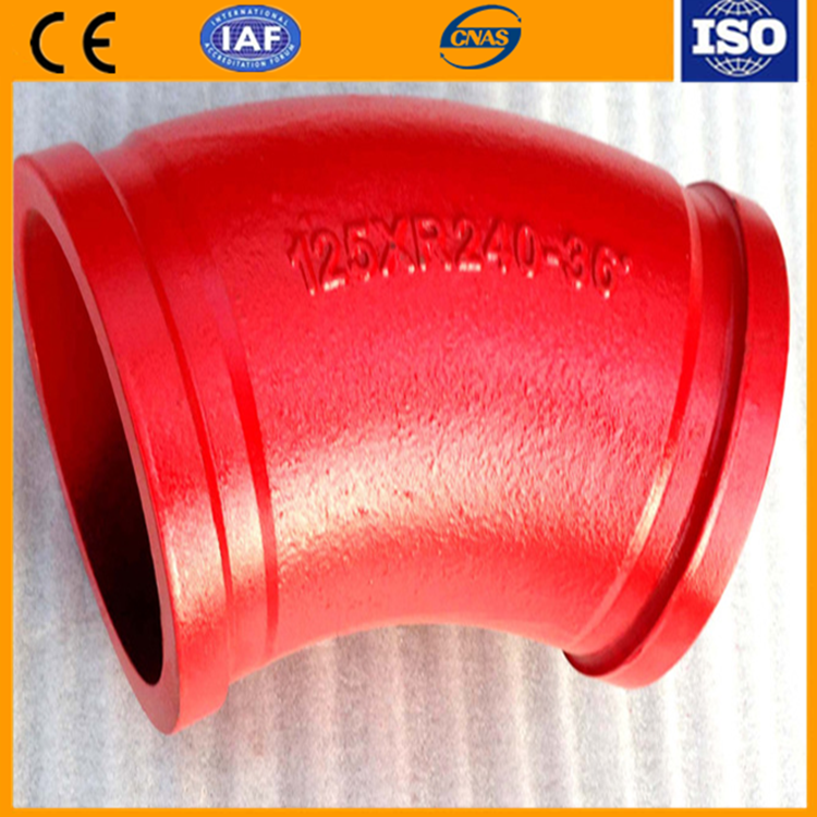 Cast manganese elbow DN125 R240 36 °