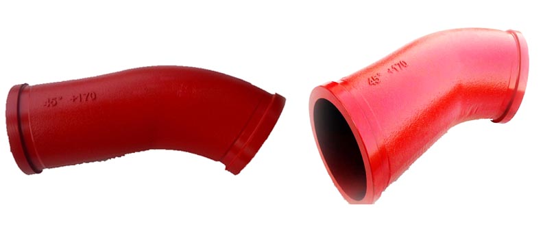 DN125 R275 45D +170 length casting elbow